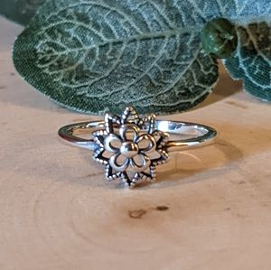 925 Sterling Silver Ring Mandala Size 7 Women's Jewelry